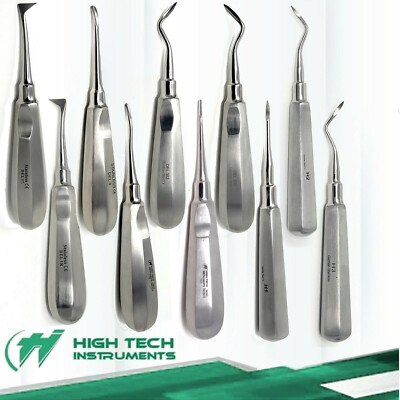 10 Pcs Dental Root Elevators Oral Surgery Luxating Tooth Loosening Extraction