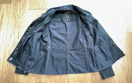 J Crew Relaxed Boyfriend Field Jacket Sz M Medium Waxed Canvas - Picture 3 of 6
