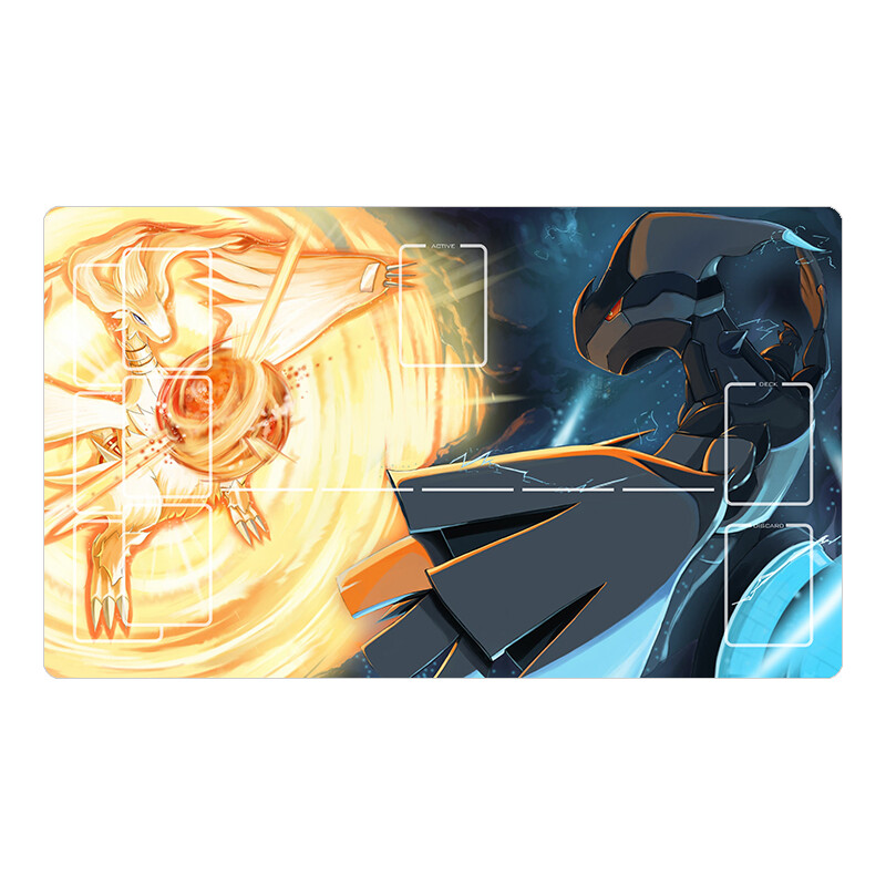 Reshiram Zekrom Pokemon Playmat TCG Card Game Gaming Desk Mat
