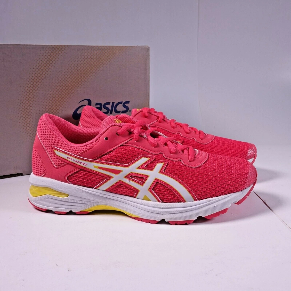 Size 6.5Y Women s 8 ASICS GT 1000 6 GS Running Shoes C740N 1901 Red Yellow