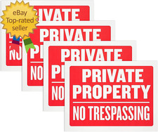 8 Pack Private Property No Trespassing Sign 9 X 12 Inch Weatherproof, Water Resi