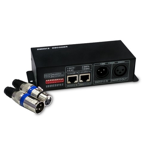 DMX 512 Controller W/ DMX XLR Connector Decoder Dimmer 4 Channel 8A Stripe Light - Picture 4 of 10
