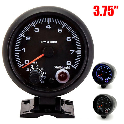 Universal 3.75'' Car Tachometer Tacho Gauge Meter LED Light 0-8000RPM USA Z5I6