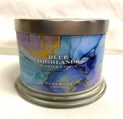 HOMEWORX by Harry Slatkin (1) BLUE HIGHLANDS  3 Wick 14 oz Candle