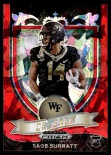 2021 Panini Prizm Red Cracked Ice Sage Surratt Wake Forest Demon Deacons #177
