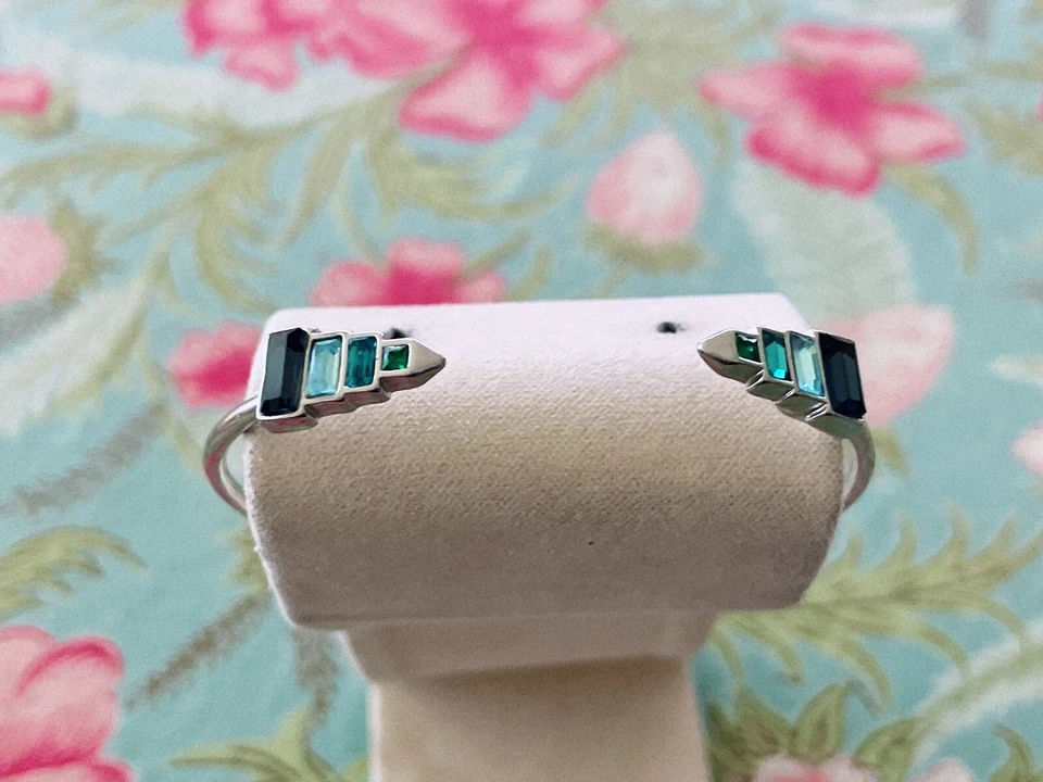 Brazalete ajustado Rebecca Minkoff, azul-multi, tono plateado, nuevo con etiquetas Foto 4 de 4