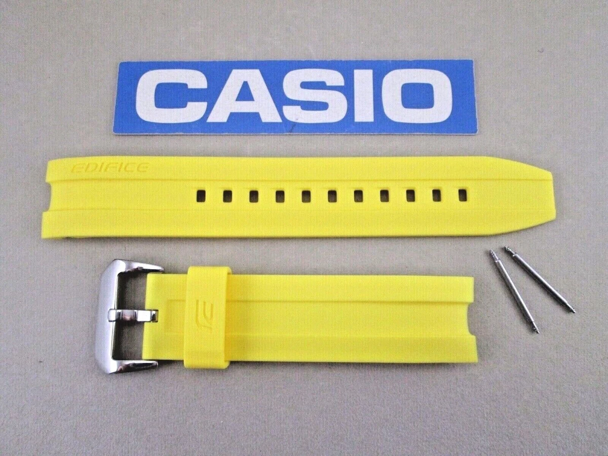Genuine Casio Edifice EMA 100 EMA 100B yellow resin watch band eBay