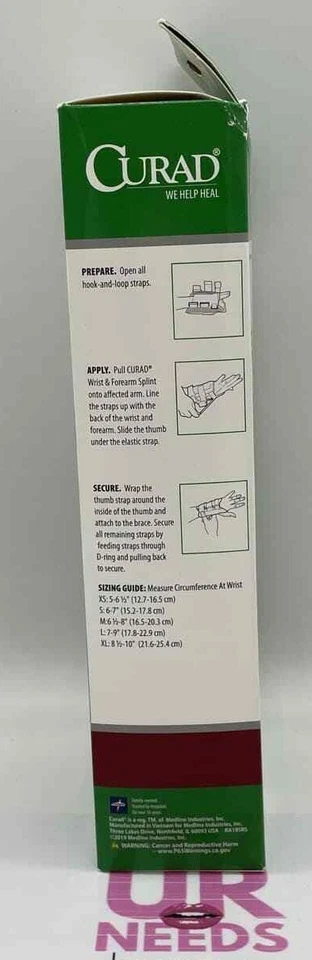 Férula de muñeca y antebrazo Medline Curad con pulgar abducido izquierdo grande Foto 2 de 4