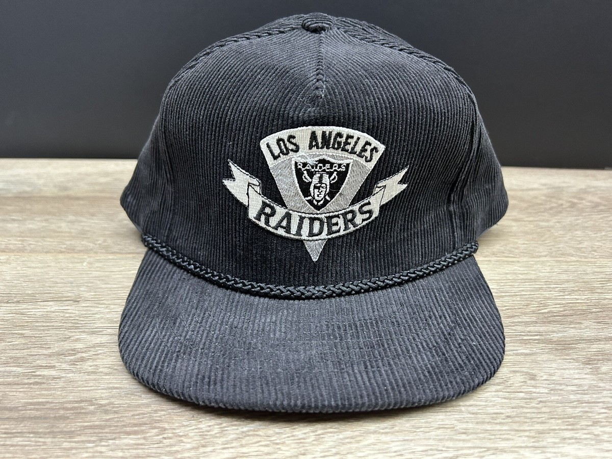 Los Angeles Raiders コーデュロイキャップ Rare Vintage Los Angeles Raiders NFL AmaPro Black Corduroy