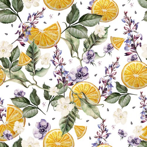 20 Servietten Scent Of Lemons Zitronen BläTter Blumen Mediterran Sommer 33X33Cm-image