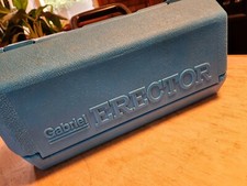 Vintage 1970s Gabriel Erector Set Pieces with Carrying Case, Instructions. Works