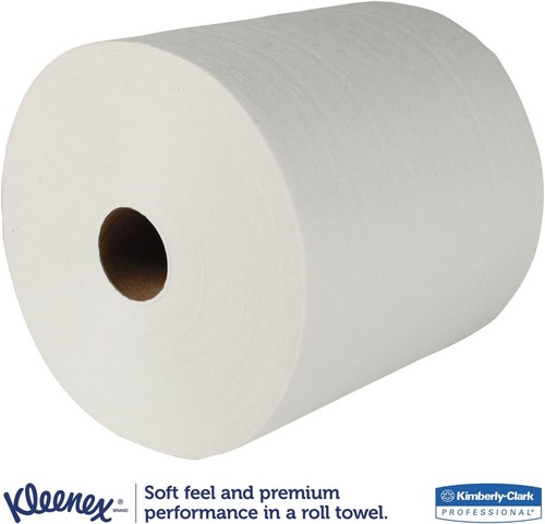 Kleenex Harthandtuchrolle weiß Recyclingfaser 600 Fuß L x 8 Zoll B | 6 Rollen/Koffer - Bild 5 von 5