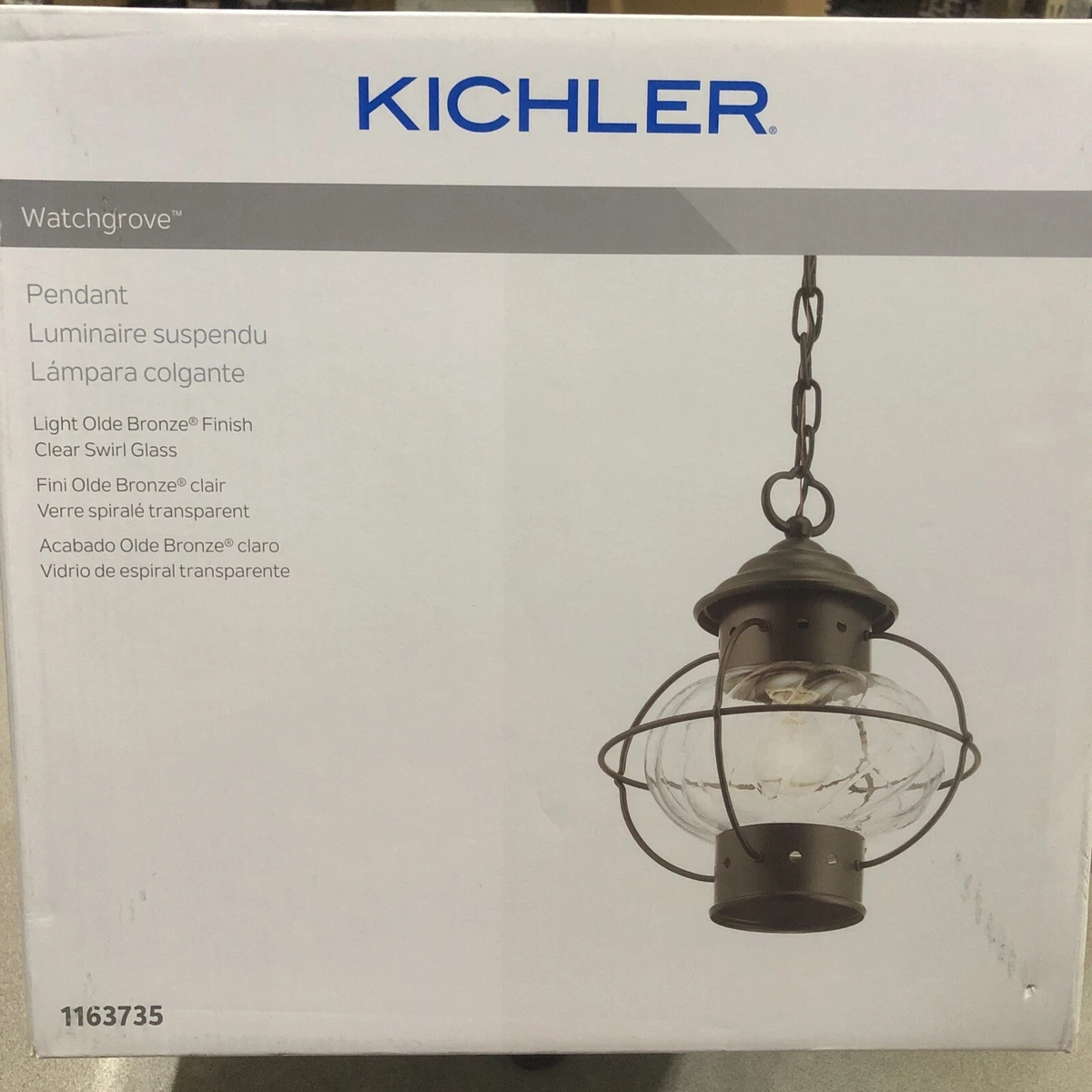 LW004003 012019 Kichler Pendant Light olde bronze finish NEW IN
