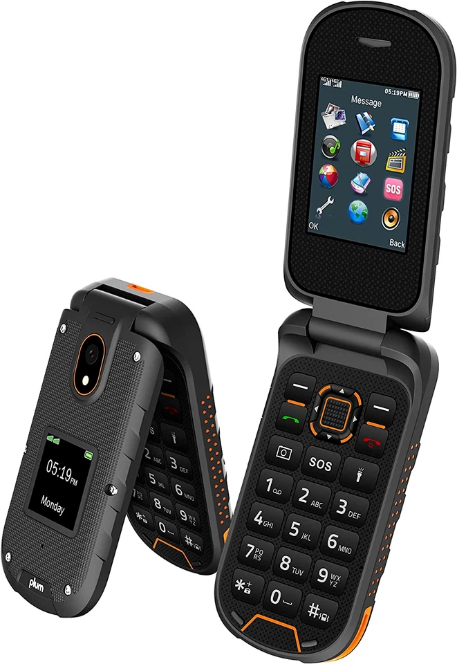Plum RAM Plus | 4G LTE Rugged Flip Phone | Shock & Water Proof | FOR TMobile