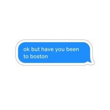 Boston Sticker - Hold On Text, Travel Vacation Gift, Laptop Phone Bottle Decal