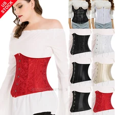 Bones Stays Bustier Boned Body Shaper Waist Training Lace Up Underbust Corset