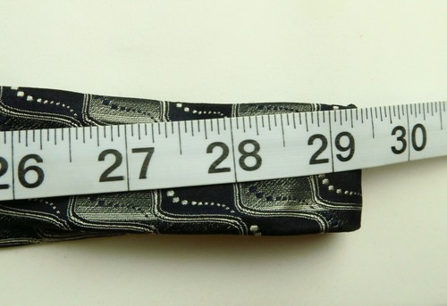 Pierre Cardin Mens Neck Tie Navy Black 100% Silk Abstract Pattern - Picture 6 of 7