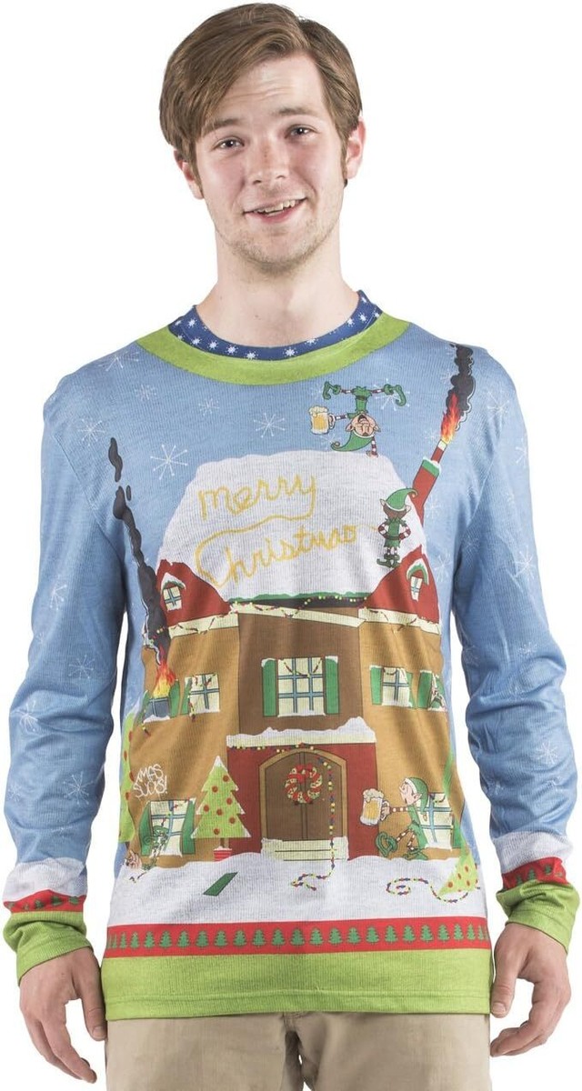 Elves Gone Wild Ugly Sweater Faux Real Fancy Dress Up Halloween