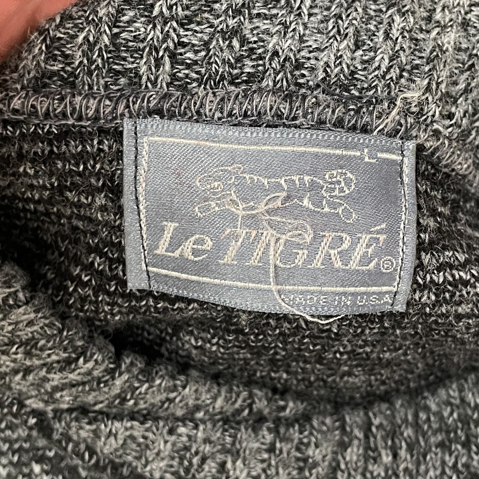 VTG Le Tigre Patchwork Checkered Houndstooth Swea… - image 10