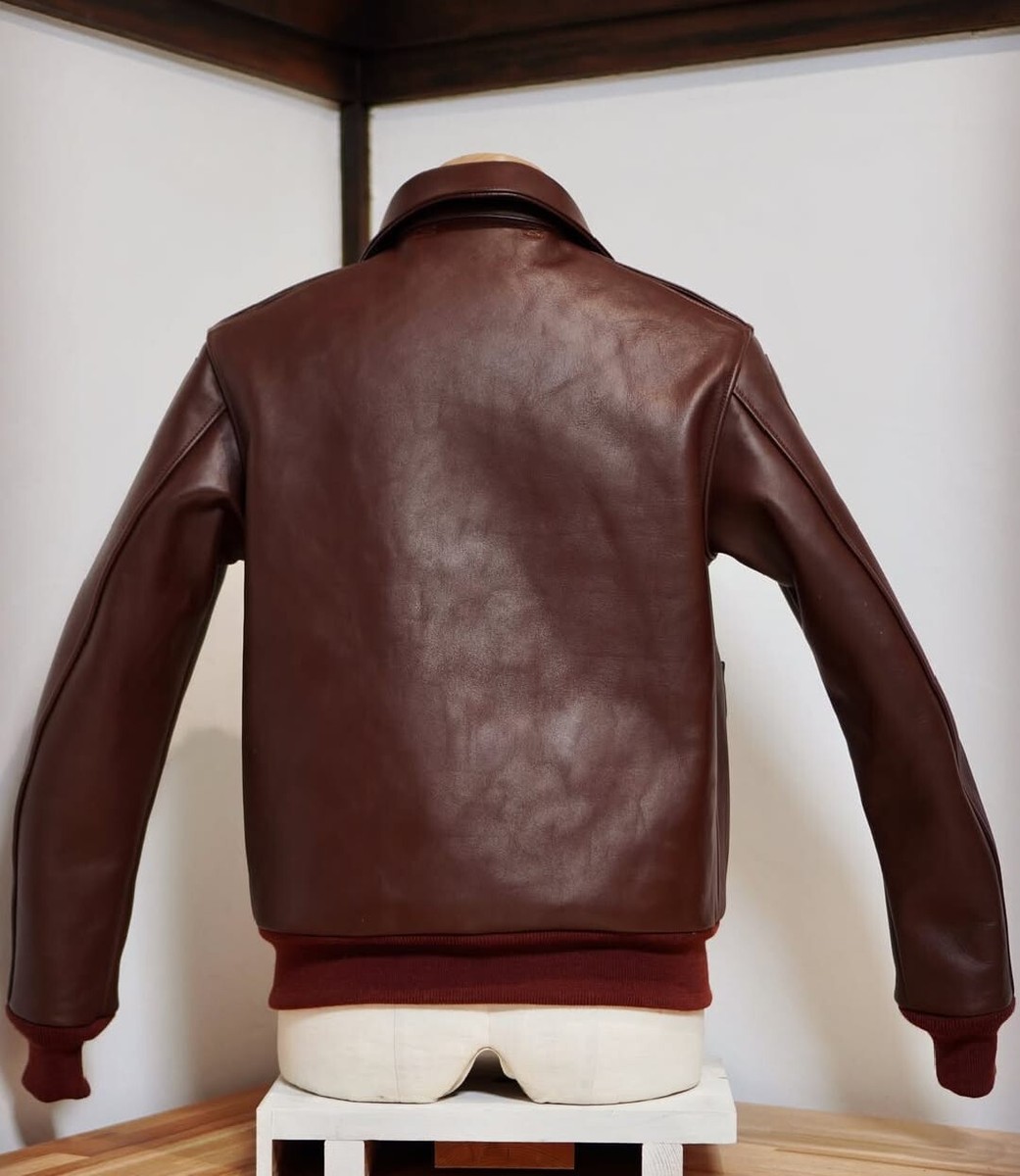 Men's Air Force Pilot Leather Jacket Cowhide Aviator A-2 Flight