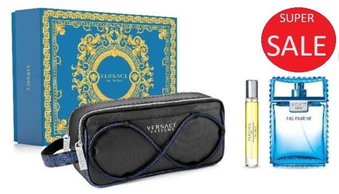 Парфюмерная вода Versace Eau Fraiche - набор из 3 предметов 34 унции EDT-спрея 10 мл EDT-спрея пакетик Versace 11790₽