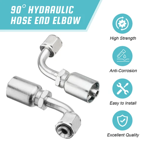 10 Pack 3/8" JIC 37° Female 90° Elbow Hydraulic Hose Fittings For 3/8" I.D. Hose - Picture 5 of 13