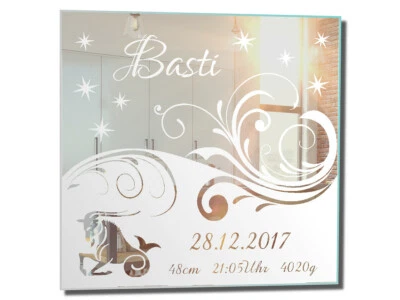 MARKENLOS Motivspiegel Baby Geburt Steinbock ★ Geschenk ★ Taufe ★ Sternzeichen Geburtstag