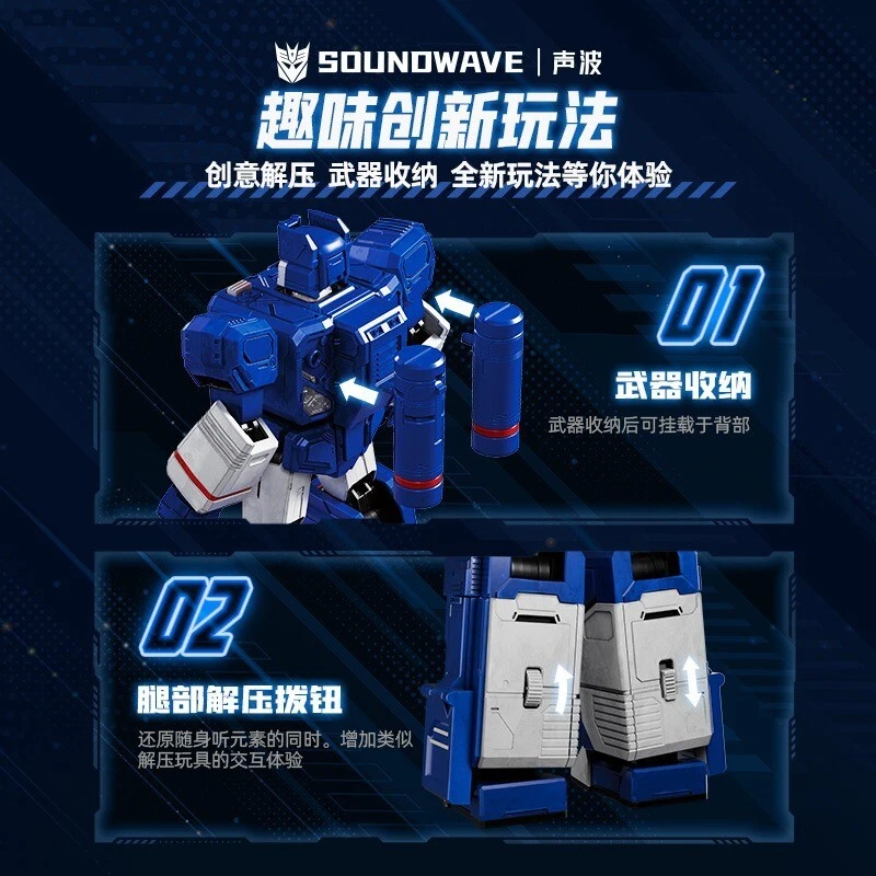 Blokees Transformers Soundwave Action Figure w/ LED Light Buliding Blocks Toys - Image 4 of 4