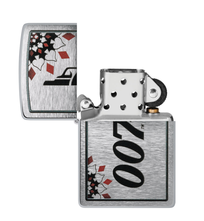 Zippo 48734 Windproof James Bond 007 Gun Logo Lighter, New In Box