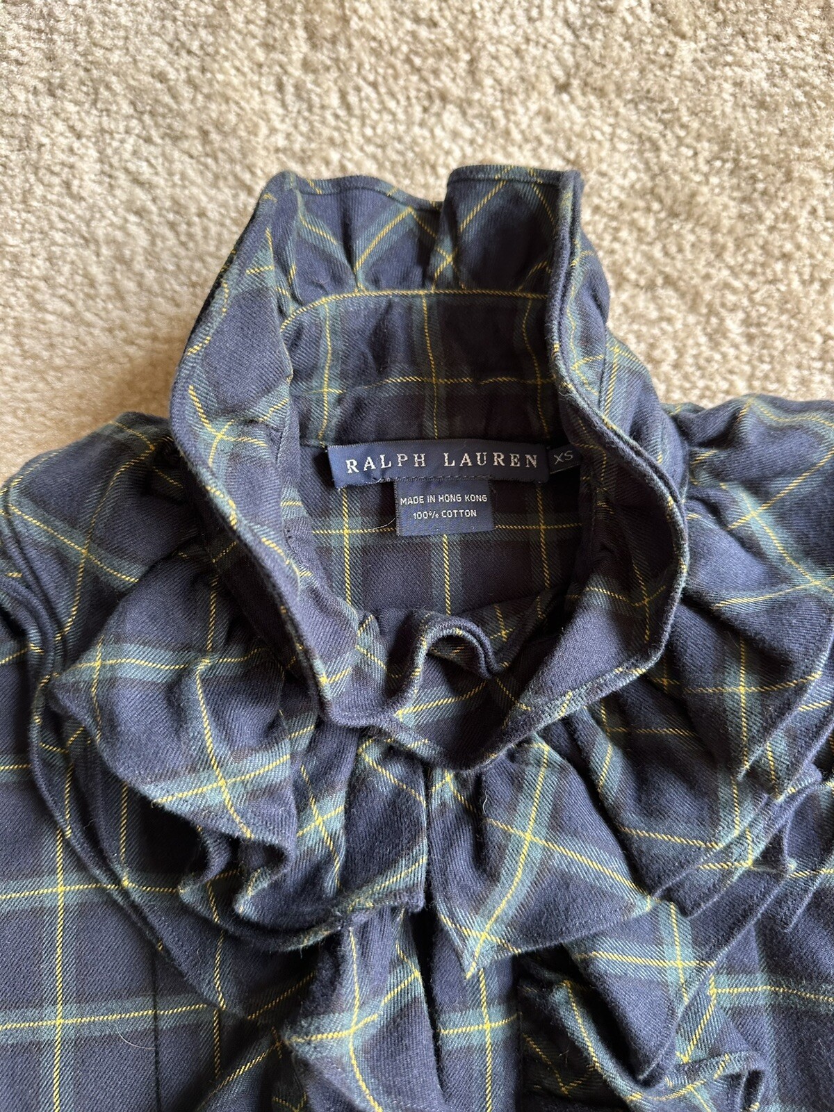 Ralph Lauren Flannel Ruffled Shirt XS image 2