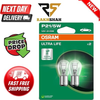 2 x OSRAM 380 Ultra Life 12V P21/5W BAY15d Auto Stop Rück Bremslicht Birnen