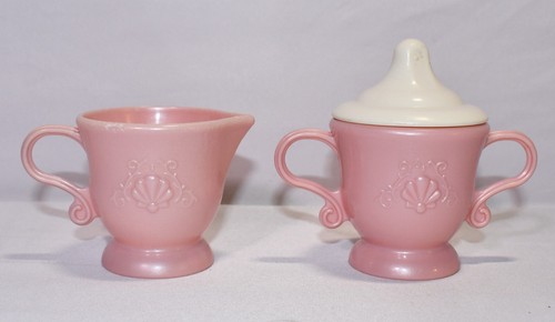 Vintage Little Tikes Victorian Tea Set Replacement Creamer, Sugar Cup & Lid 525 - Picture 2 of 4