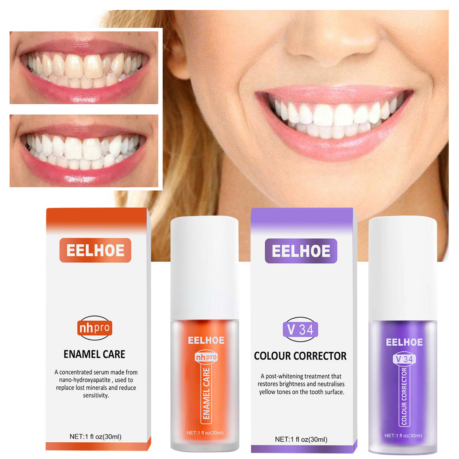 V34 Toothpaste Repair Teeth Cleaning And Oral Health Purple Orange