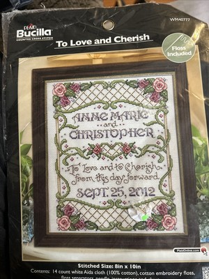 Bucilla ''To Love and Cherish'' Counted Cross Stitch Kit Wedding Gift WM40777 1994