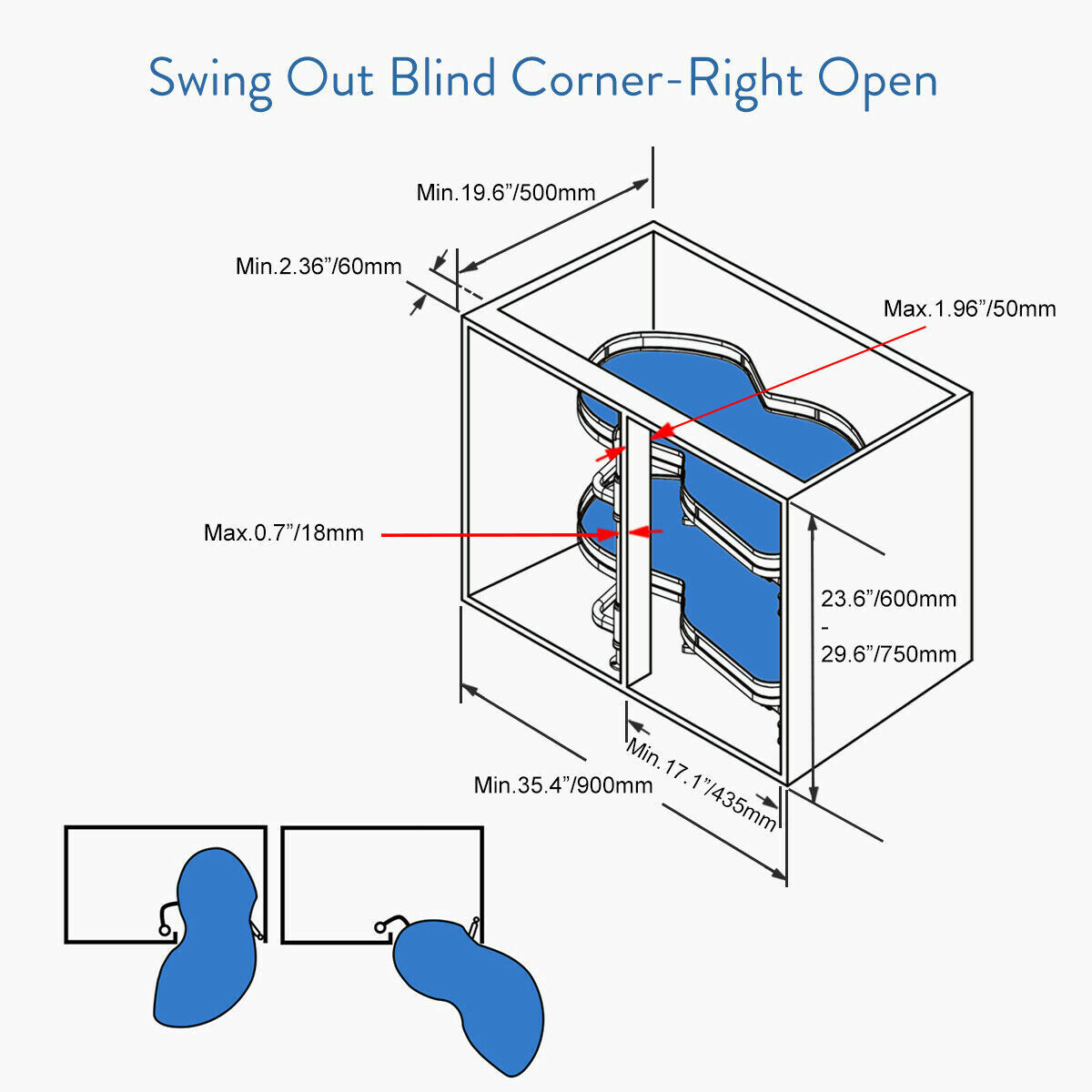 VADANIA Kitchen Blind Corner Pull Out Organizer for 36inch