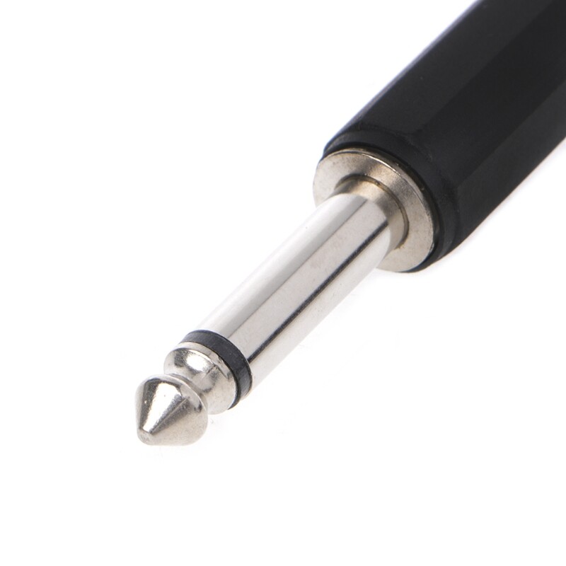 10 Pcs 1/4" Right Angle Guitar Cable Connectors - 6.35mm Mono Plug, Nickel Metal