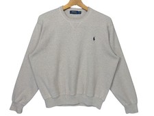 Polo Ralph Lauren Cotton Crew Sweater Oatmeal Heather Men's XL Burgundy Pony
