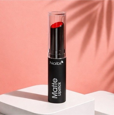 Nabi Matte Lipstick Stick - Red Shade, Matte Effect Lip Color Makeup