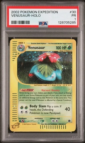 2002 POKEMON EXPEDITION #30 VENUSAUR-HOLO PSA 1