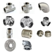GALVANISED MALLEABLE IRON PIPE FITTINGS BSP WATER STEAM AIR GAS GALV TUBE
