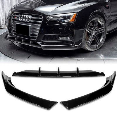 3PCS Front Lip Spoiler Diffuser for Audi A5 S5 2013 2016 Painted Black