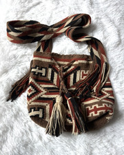 Borsa a tracolla fatta a mano colombiana Wayuu Mochila stile secchiello nappe