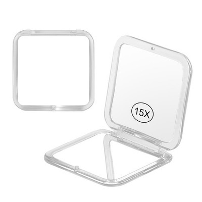 YoHumk 15x Magnifying Compact Mirror for Purses and Travel - Handheld 2 Sided...