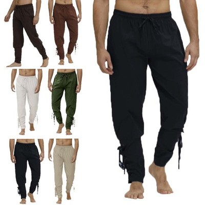 Kordelzug Piratenhose Wikinger Kostüm Herren Renaissance Mittelalter Hose Casual