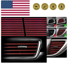 20Pcs Car Auto Air Conditioner Vent Outlet Trim Strip, DIY Decoration Chrome ...