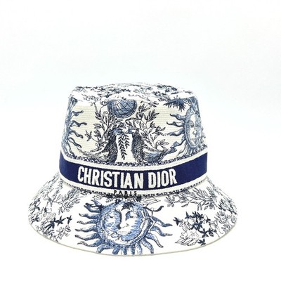 Dior 42TFS923X131 D-BOBBY Embroidered logo jacquard Hat Canvas White/Navy