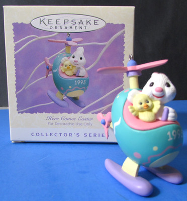 1995 Hallmark Easter Ornament HERE COMES EASTER helicopter