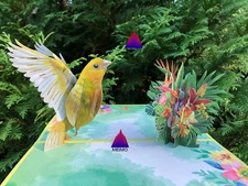 3D Pop Up Greeting Card Bird Flower Birthday Mom Mother’s Day Spring Summer