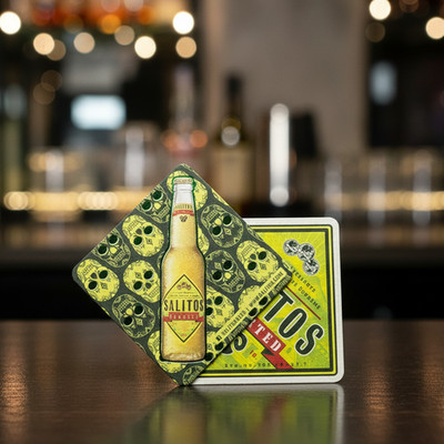 10 x Salitos Tequila Bierdeckel Flasche Totenköpfe Untersetzer Glas Gläser NEU