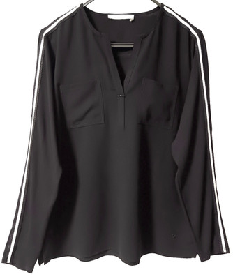 Schlupfbluse MONARI Viskose/Polyester Langarm Schwarz Gr. 42/44 - s. Maße unten